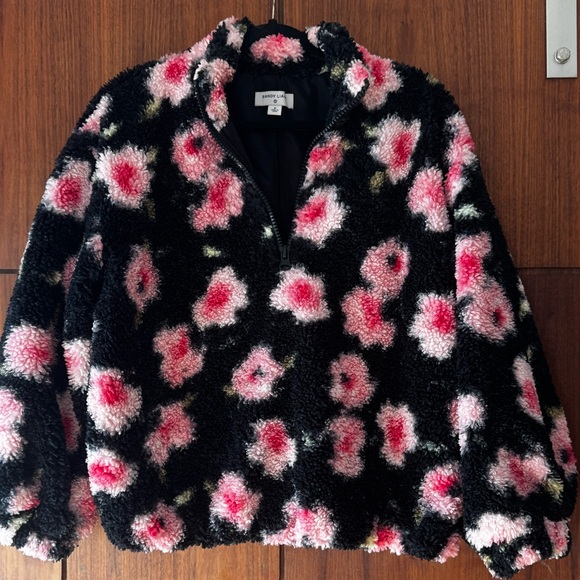 Sandy Liang for Target Floral Fleece Half Zip - Picture 1 of 7